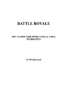 Battle Royale 1924 New York chess tournament