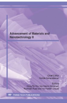 Advancement of Materials and Nanotechnology II: Selected, Peer Reviewed Papers from the International Conference on the Advancement of Materials and ... 29 - Dec