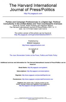 Parties and Campaign professionals in a Digital Age