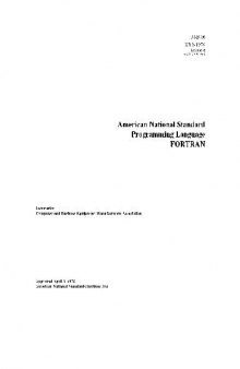 American National Standard Programming Language FORTRAN
