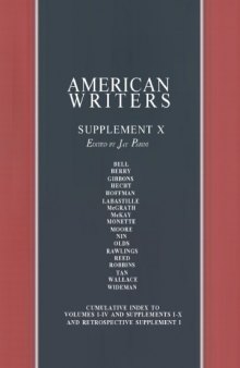 American Writers, Supplement X
