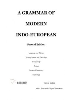 A Grammar of Modern Indo-European