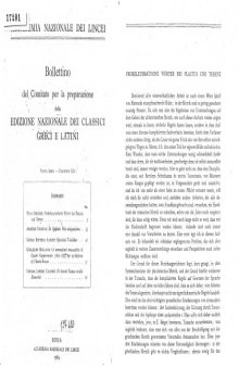 Bollettino del Comitato per la prepara- zione dell'Edizione Nazionale dei classici Greci e Latini, Nuova Serie