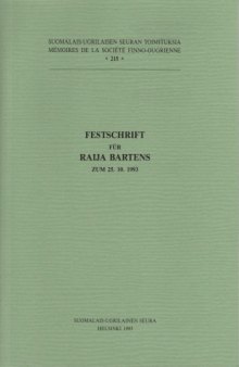 Festschrift für Raija Bartens zum 25. 10. 1993