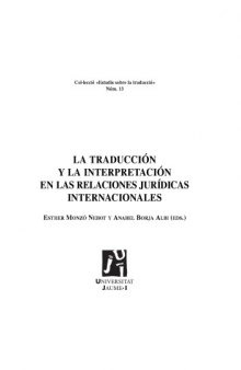 La traducción y la interpretación en las relaciones jurídicas internacionales