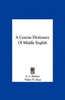 A concise dictionary of Middle English