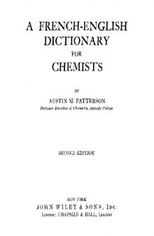 A French-English dictionary for chemists