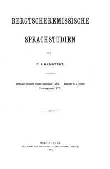 Bergtscheremissische Sprachstudien