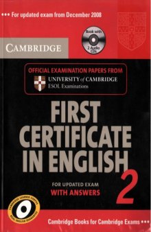 cambridge First Certificate in English for Updated Exams - Student's Book with answers