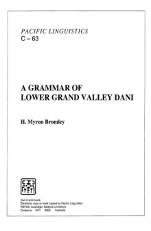 A grammar of Lower Grand Valley Dani