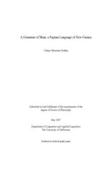 A grammar of Mian, a Papuan language of New Guinea