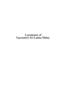 A grammar of upcountry Sri Lanka Malay