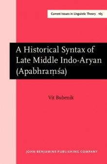 A Historical Syntax of Late Middle Indo-Aryan  (Apabhraṃśa)