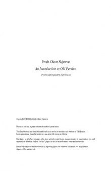 An introduction to Old Persian