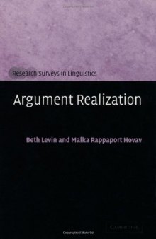 Argument Realization (Research Surveys in Linguistics)