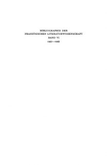 Bibliographie der französischen Literaturwissenschaft = Bibliographie d’histoire littéraire française