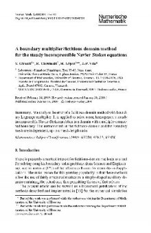 A boundary multiplier/fictitious domain method for the steady incompressible Navier-Stokes equations
