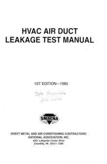 Hvac Air Duct Leakage Manual