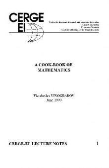 A cookbook of mathematics