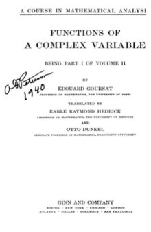 A course in mathematical analysis. - part.1 A complex variable