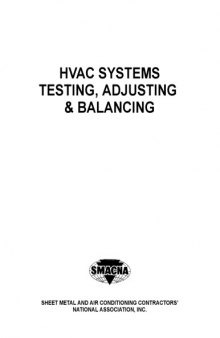 HVAC Systems Testing Adjusting & Balancing 3rd Edition