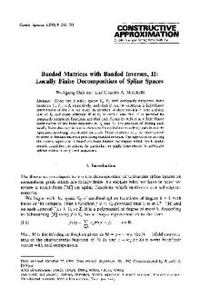 Banded matrices with banded inverses, II.. Locally finite decomposition