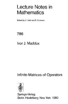 Infinite Matrices of Operators