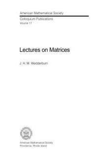 Lectures on Matrices
