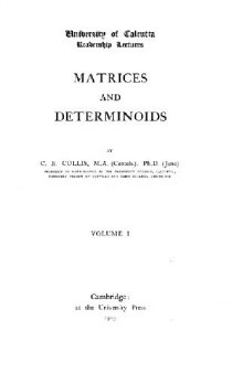 Matrices and Determinoids