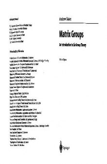 Matrix Groups An Introduction To Lie Groups