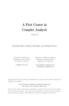 A first course in complex analysis