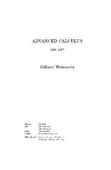 Advanced calculus