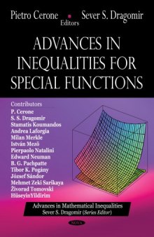 Advances in Inequalities for Special Functions 