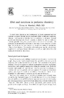 Diet And Nutrition In Pediatric Dentistry