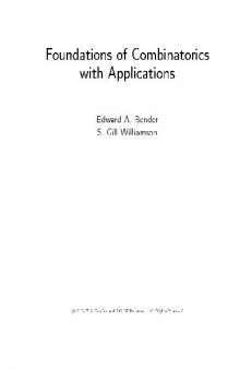 Foundations of Combinatorics with Applications