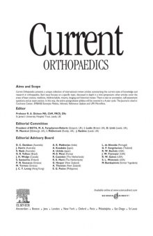 Current Orthopaedics. Volume 20 (2006)