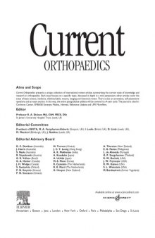Current Orthopaedics. Volume 19 (2005)