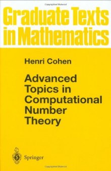 Advanced topics in computational number theory