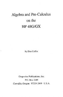 Algebra and pre-calculus on the HP-48G