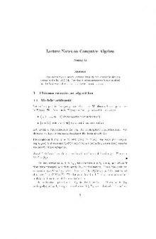 Lecture notes on computer algebra
