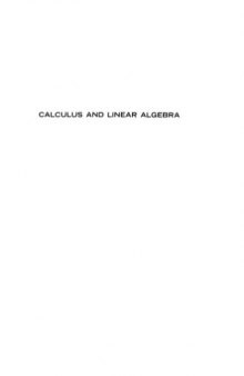 Calculus and Linear Algebra. Volume 2: Vector Spaces, Many-Variable Calculus, and Differential Equations
