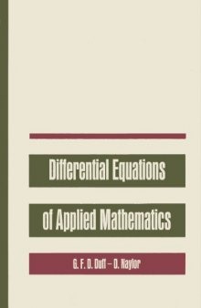 Differential Equations of Applied Mathematics