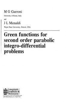 Green Functions for Second Order Parabolic Integro-Differential Problems