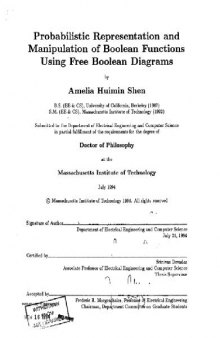 Probabilistic representation and manipulation of boolean functions using free Boolean diagrams [PhD Thesis]