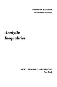 Analytic inequalities