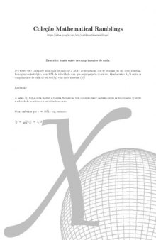 Coleção Mathematical Ramblings - Exercício - razão entre os comprimentos de onda