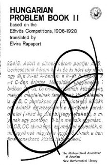 Hungarian problem book II: Based on the Eotvos competitions 1906-1928