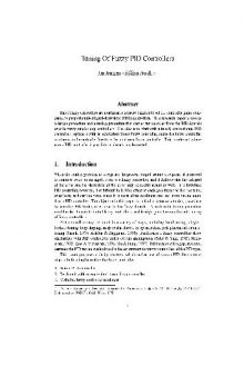 Tuning of fuzzy PID controllers