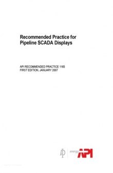 API RP 1165 Recommended Practice for Pipeline SCADA Displays