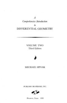 A Comprehensive Introduction to Differential Geometry
